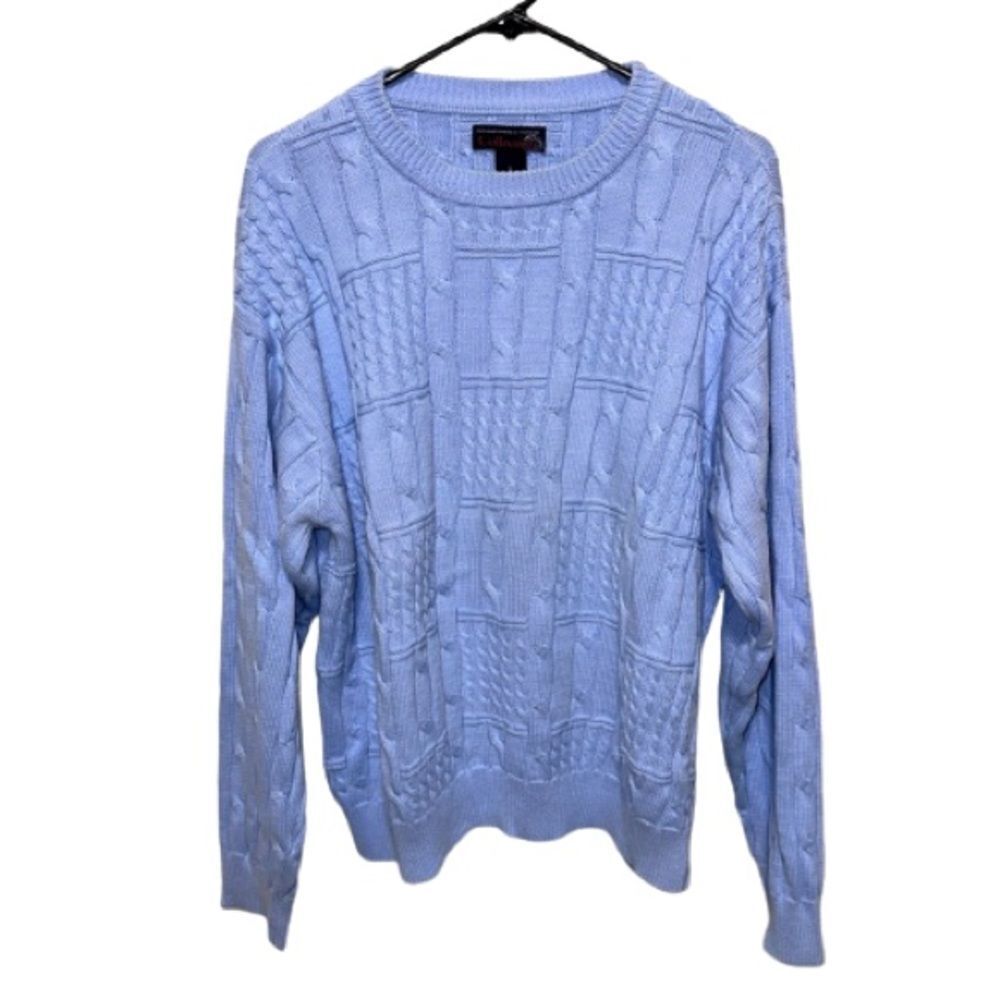 Roundtree & York collection crew neck blue sweater size large